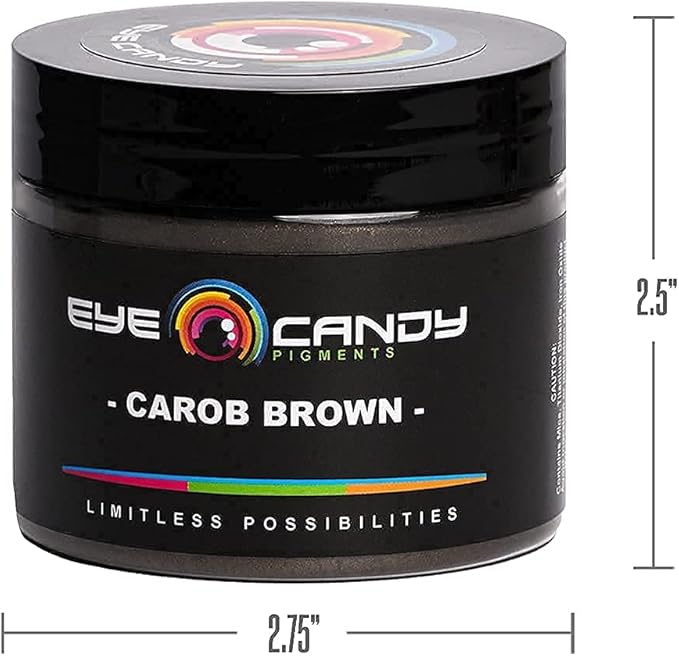 Eye Candy Pigments Premium Brown Mica Powder - Carob Brown (50gr) - for Epoxy, Resin, Soap, Paint, Woodworking, Acrylic Pouring, Bath Bombs, Fishing Lures - DIY Arts and Crafts Additive