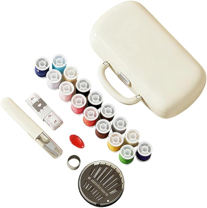 Runsgo Sewing Kit,Portable Sewing Supplies Accessories for Adults Teen Girls Grandma Beginner Traveler (White)