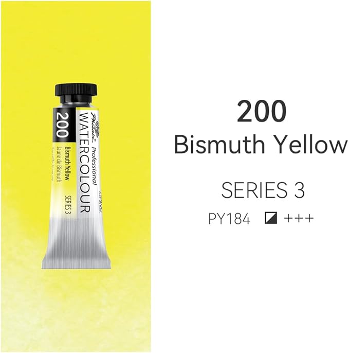 PHOENIX Professional Watercolor Paint Single Tube - 0.47 Fl Oz / 14ml - Bismuth Yellow