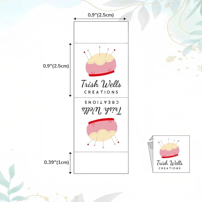 callie Personalized Sewing Labels for Handmade Items, Custom Name on Made with Love Cotton Tags for Crocheting, Branding, Crafts, Knitting 50-200 PCS (10 Pattern Options)