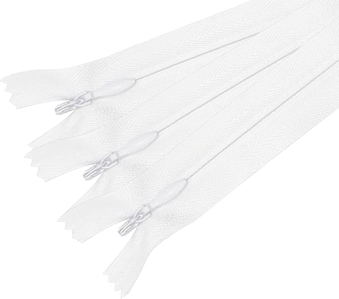 ANPURZII 3PCS #3 16 Inch White Invisible Zippers for Sewing Skirts, Nylon Coil Bulk Zippers for Pocket, Pillow(White 16" 3PCS)