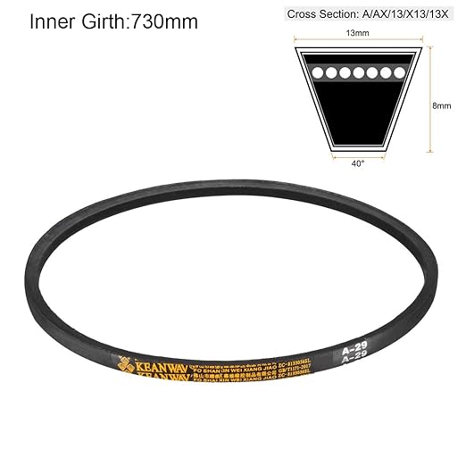 uxcell A-29 Drive V-Belts 29" Inner Length 13mm Width 8mm Thick JIS Standard A-Section Rubber Drive Industrial Transmission Belt