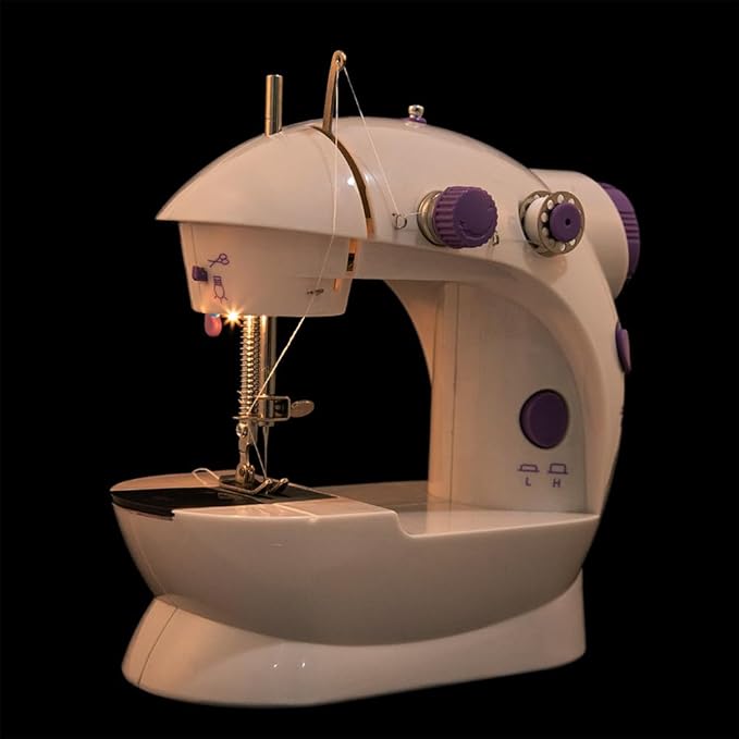 Mini Portable Sewing Machine for Beginners Adult Electric Crafting Speed Crafting Mending Machine Electric Overlock Sewing Machines for Sewing of Silks, Denim, Wool, Leather