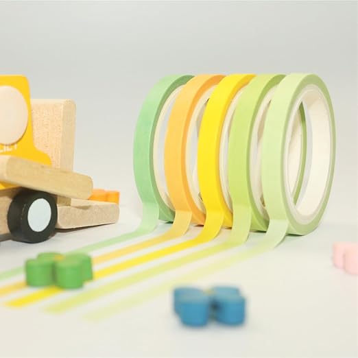 20 Rolls Washi Masking Tape Set, 5mm 110 Yards Colorful Rainbow Pastel Washi Tape Set, Skinny Thin Decorative Colored Washi Craft Tape for Bullet Journal DIY Planner Crafts Scrapbook Designs