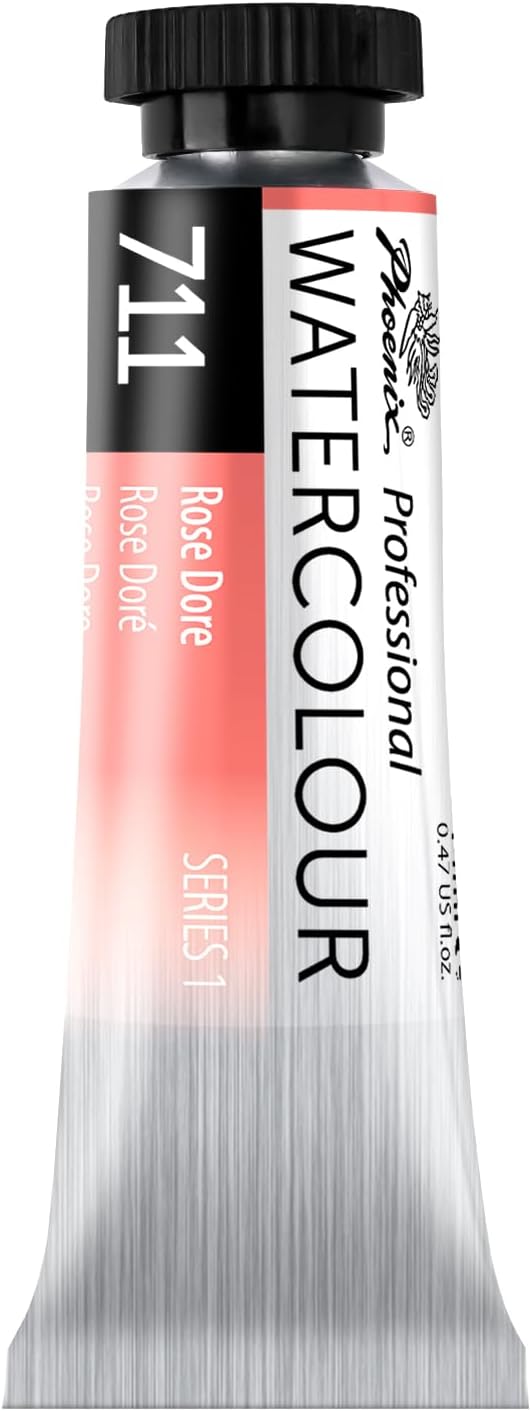PHOENIX Professional Watercolor Paint Single Tube - 0.47 Fl Oz / 14ml - Rose Dore