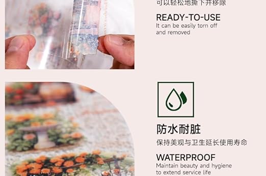 Alideco 6pcs Decorative Adhesive Tapes Fantasy Garden Layout PET Tape Great for Bullet Journal Supplies, Arts, Scrapbook, DIY Crafts, Planners (shushihuayuan)
