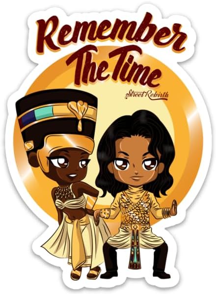 King of Pop Sticker - Remember the Time Music Video Tribute, Waterproof Decal, WaterProof - Laptop Decal, Water Bottle Sticker, Skateboard, Small Gift, Black Art