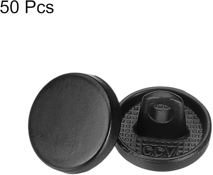 HARFINGTON 50pcs 16L Metal Round Flat Sewing Buttons 10mm Alloy Shank Craft Replacement Button for Men Women Suit Woolen Coat Shirt Trousers Sewing Crafts, Matt Black
