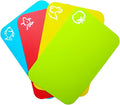 Small Flexible Plastic Cutting Board Mats, Cutting Boards Mats With Food Icons, Gripped Back and Dishwasher Safe, Set of 4 (7.5x11.4inch)