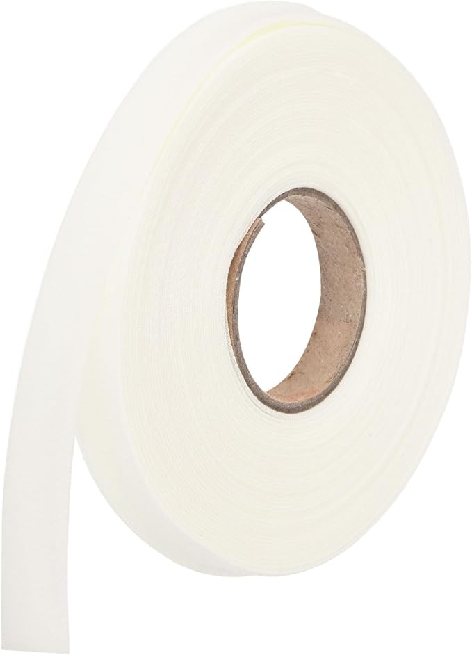 MECCANIXITY 1/2 Inch Double Fold Bias Tape Polyester Continuous Bulk Bias Tape for Sewing,Seaming Quilting Hemming Binding Crafts (Beige White 10 Yards)
