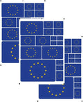 vmcoatdu European Union Flag Laser Printing Sticker 3 Pcs Decal in Multiple Sizes Stickers (Blue European Union)