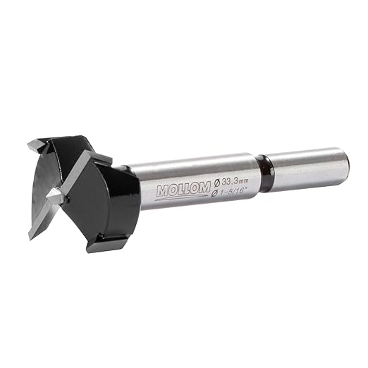 Mollom 1-5/16" (33.3mm) Forstner Drill Bit for Precise Woodworking with Durable YG8 Carbide Thickness of 2.0mm,This Hinge Cutter Tool is Ideal for Hard Wood, Plastic, Plywood