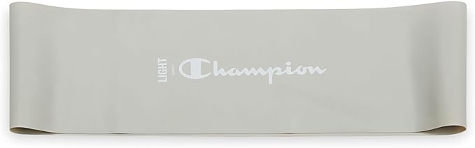 Champion Loop Resistance Bands (3-Pack, Grey/Red/Blue), Light/Medium/Heavy, Odor-Free, 4" Rubber + Latex Exercise Bands, for Strength Training and Physical Therapy, Includes Exercise Guide