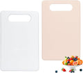2 Pcs Silicone Flexible Cutting Boards Mats with BPA free Plastic Non Slip backplane for Meat and Vegetables (White and Red)