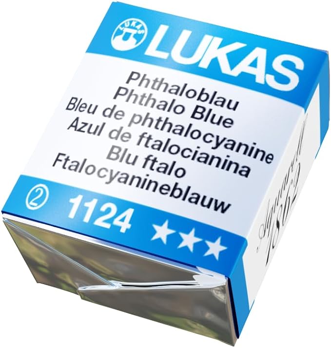 Lukas 1862 Aquarell Artists' Watercolor Pans, Prussian Blue Half Pan - Vibrant Professional Grade Watercolor Paint - Easy-to-Wet, Intense Color, Long-lasting - Ideal for Professional Watercolorists