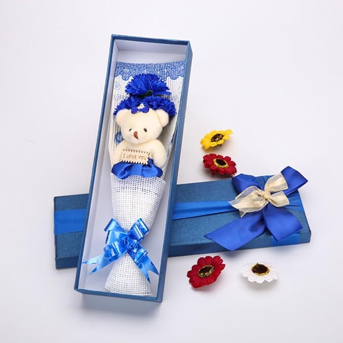 LIUYAXI Blue Satin Ribbon 3/8 Inch X 6 Rolls Total 60 Yards Double Faced Blue Ribbon Set for Gift Wrapping Craft Wedding Decoration