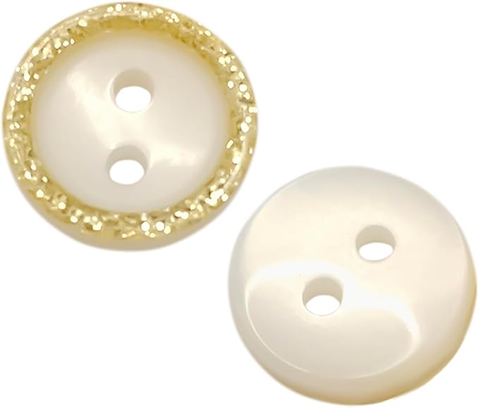100 Pack Bige Sewing Buttons 0.45 inch 18L Glitter Round Polished 2 Hole Buttons Glossy Plastic 11mm Ideal for Sewing Blouse Skirt School Outfits Aprons Pants Jackets Accessories Bags DIY Crafts