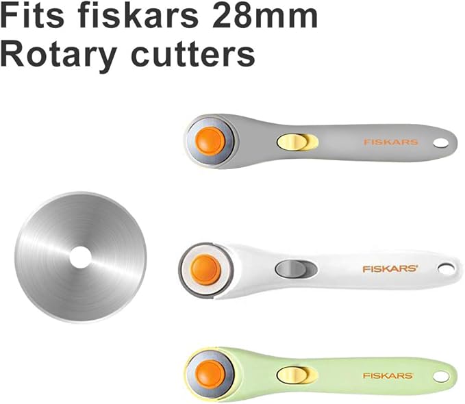 Rotary Cutter Blades 28mm by KISSWILL - Fits Fiskars 28mm Rotary Cutter Replacement, Sharp and Durable (28MM)