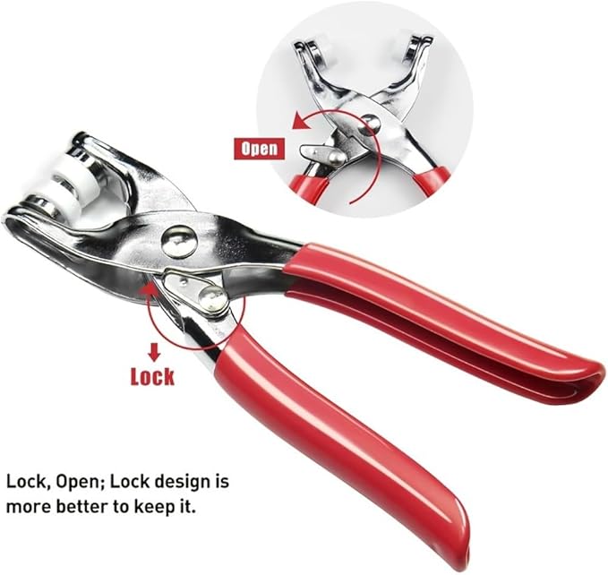 Sewing Kit with 100PCS Metal Buttons – Manual Pliers Tool Included,Manual Pressure Five Claw Buckle Pliers for Sewing with Fastener Tool for DIY Crafts,S Ewing,Clothes (Type B)