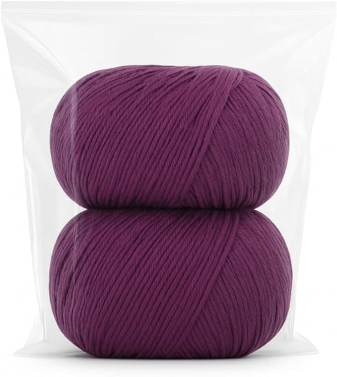 Harmony Cotton Yarn by Yarneverse – 2-Pack Soft Fine Weight (#2) 60% Cotton / 40% Acrylic (50g / 165m Each – Total 100g / 330m) (2, 441)