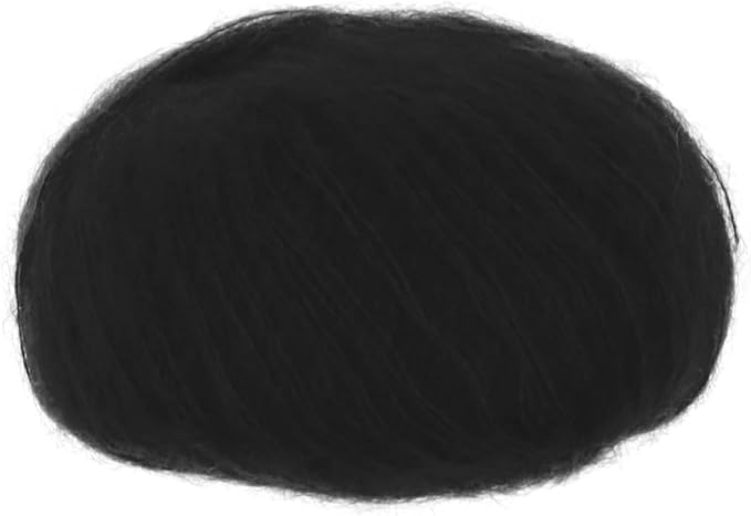 Silk Mohair Luxury Yarns, Premium and Soft Blend for Knitting, Made in Italy (Black - 6037, 2)