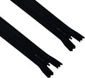 ANPURZII 2PCS #3 16 Inch Black Invisible Zippers for Sewing Skirts, Nylon Coil Bulk Zippers for Pocket, Pillow(Black 16" 2PCS)