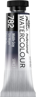 PHOENIX Professional Watercolor Paint Single Tube - 0.47 Fl Oz / 14ml - Middle Gray