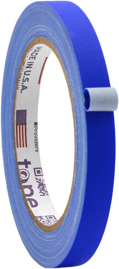 WOD GTC12 Gaffer Tape, Dark Blue Low Gloss Finish Film, 1/2 inch x 60 ft. Residue Free, Non Reflective Cloth Fabric, Secure Cords, Water Resistant, Photography, Filming Backdrop, Production