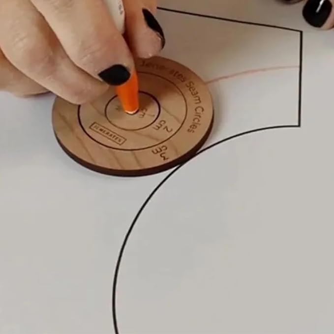 Jenerates Seam Circles,Wooden Circle Quilting Template Tracing Wheel Sewing Admission Marker Tool Quilting Rulers Precision Stitching Craft for Quilting Enthusiasts