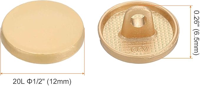 HARFINGTON 50pcs 20L Metal Round Flat Sewing Buttons 12mm Alloy Shank Craft Replacement Button for Men Women Suit Woolen Coat Shirt Trousers Sewing Crafts, Matt Gold