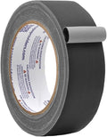 WOD GTC12 Gaffer Tape, Black Low Gloss Finish Film, 1.5 inch x 60 ft. Residue Free, Non Reflective Cloth Fabric, Secure Cords, Water Resistant, Photography, Filming Backdrop, Production