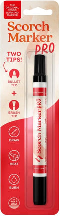 Scorch Marker - Wood Burning Marker, 2 in 1 Pyrography Kit for Adults, Woodburning Tool for Crafts, Stencils & Letters, DIY Pen Kit with Brush & Bullet Tips, Engraving Pen for Wood Burning Projects