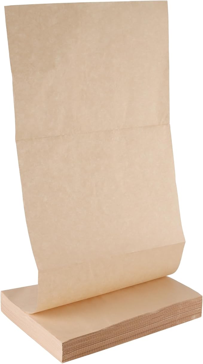 SINJEUN Brown Packing Paper Sheets, Folded Kraft Packing Paper Sheets, Size Total: 15" X 656' with 11" Perforations for Moving Cushioning Wrap Shipping Packaging ﻿