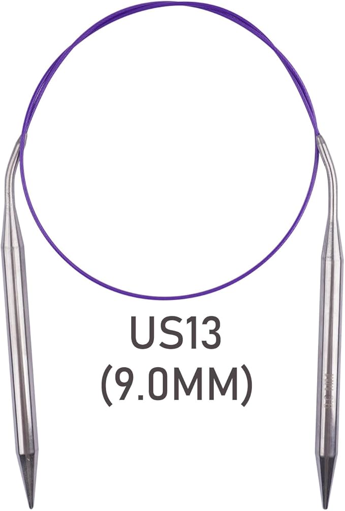 Circular Knitting Needles 32inches/80cm,Size US 13(9mm) Stainless Steel Round Knitting Needles for Handmade Knitting DIY
