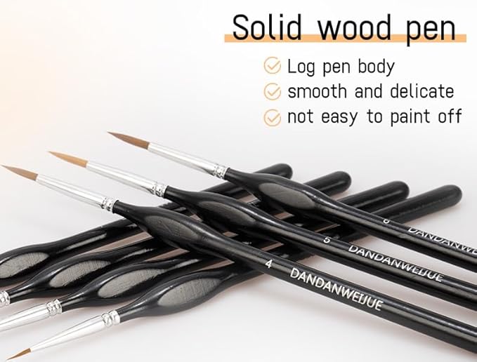 Detail Paint Brushes 11 Pcs for Acrylic, Oil Painting - Artist-Grade Nylon Bristles, Comfortable Handles, Ideal for Beginners & Artists