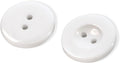 White Buttons for Sewing Pack of 100 3/4" (19mm) 2 Hole Round Plastic Buttons Glossy 0.75 inch 30L Plain Bulk Sewing Buttons for Lab Coat Pants Suit Workwear School Outfits Aprons Crafts DIY