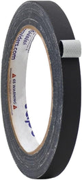 WOD GTC12 Gaffer Tape, Black Low Gloss Finish Film, 1/2 inch x 60 ft. Residue Free, Non Reflective Cloth Fabric, Secure Cords, Water Resistant, Photography, Filming Backdrop, Production