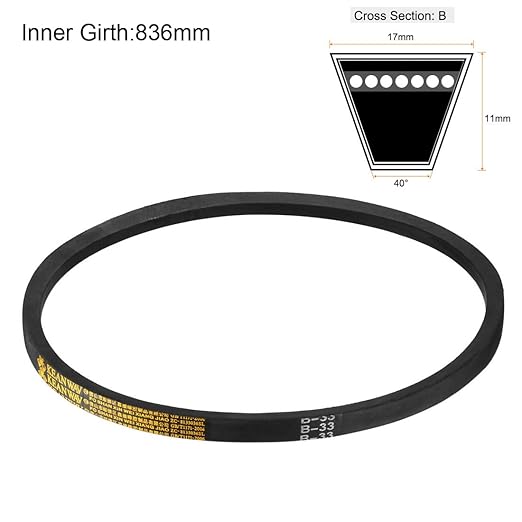 uxcell B-33 V-Belts 33" Inner Length, B-Section Rubber Drive Belt