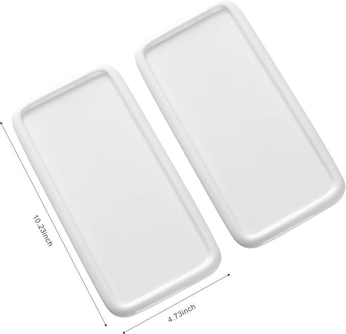 Porcelain Watercolor Palette, Ceramic Artist Paint Palette, Watercolor Mixing Tray for Watercolor Gouache Acrylic Oil Painting（10 * 4.7'' Rectangle 2Pcs）