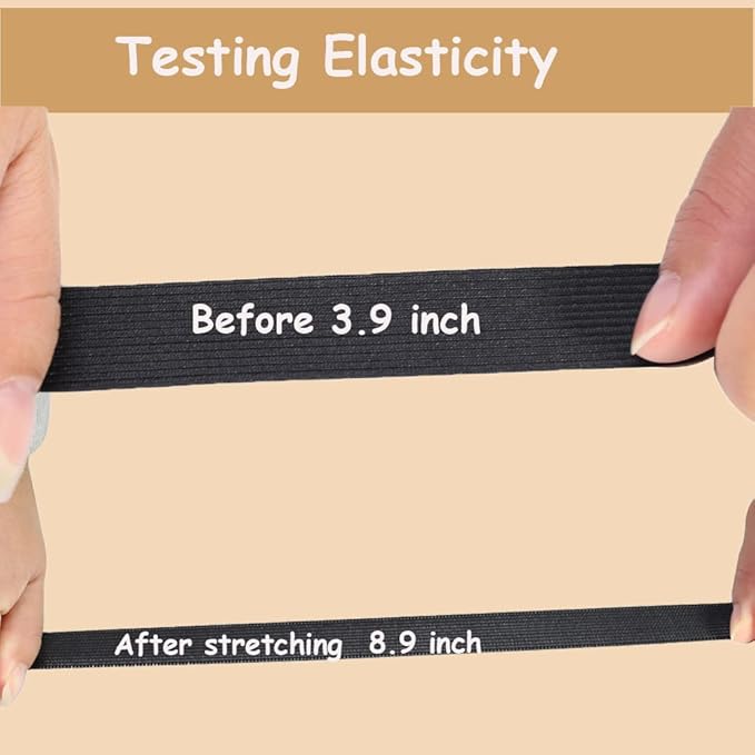 Black Knit Elastic Band for Sewing 20mm 3/4 inch 40 Yards Flat High Elasticity Straps- Wide Stretchy Knit Elastic Bands for Pants-Waistband-Wigs-Bedspread-DIY Clothing Crafts