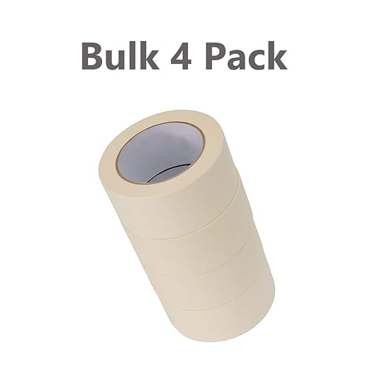 Lichamp Wide Masking Tape 2 inches, White Masking Tape Bulk Multi Pack, General Purpose & High Performance, 1.95 inches x 55 Yards x 4 Rolls (220 Total Yards)