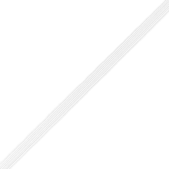 Mandala Crafts 16mm 20 Yds Roll of White Elastic Bands for Sewing - 5/8 Flat Elastics Cord - 5 8 Inch Braided Stretch Straps for Crafting
