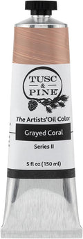 Tusc & Pine Artist Oil Paint - Grayed Coral, 150 ml, Non-Yellowing, Rich & Creamy Consistency, Maximum Pigment Load, Small Batch Milled Oil Paints Made in the USA for Professional Artists