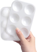 Tamaki 8 PCS White Plastic Paint Tray Palettes, Watercolor Palette Painting Tray for Painting Party, DIY Craft and Art Painting