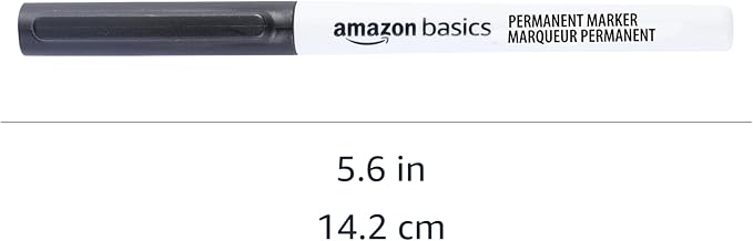 Amazon Basics Ultra Fine Point Permanent Markers, Black, 12-Pack
