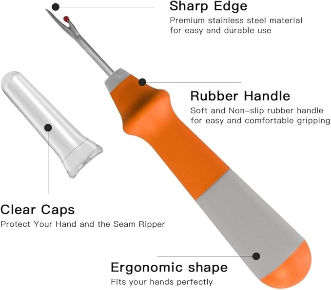 Lhedon Seam Ripper 3 PCS, Seam Rippers for Sewing, Ergonomic Grip, Colorful Large Thread Stitch Remover Tool Handy Stitch Rippers for Sewing Crafting Removing Hems and Seams