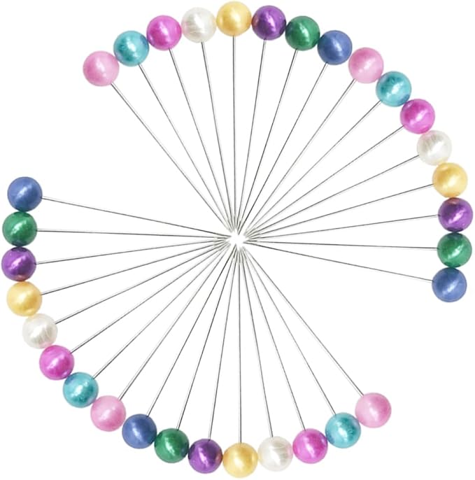 100 Pcs Multicolor Sewing Pins 65mm/2.55in Straight Pins Pearlized Ball Head Quilting Pin Corsage Stick Pin for Fabric Sewing Quilting and DIY Sewing Crafts (65mm/DT)