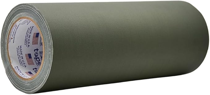 WOD GTC12 Gaffer Tape, Olive Drab Low Gloss Finish Film, 12 inch x 60 ft. Residue Free, Non Reflective Cloth Fabric, Secure Cords, Water Resistant, Photography, Filming Backdrop, Production