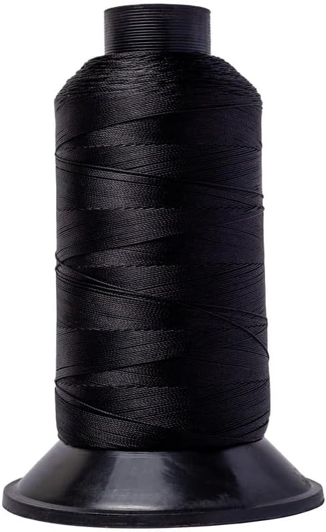 Big Kizzy Black 1400m Nylon Thread for Hair Extensions, Sew in Human Hair Weft and Wigs - Non-Slip and Comfortable Hold for Hand and Machine Tied Weft