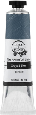 Tusc & Pine Artist Oil Paint - Grayed Blue, 40 ml, Non-Yellowing, Rich & Creamy Consistency, Maximum Pigment Load, Small Batch Milled Oil Paints Made in the USA for Professional Artists
